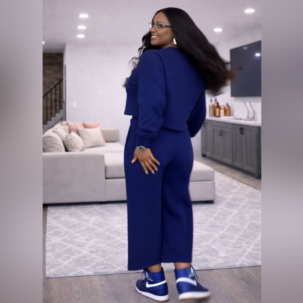 Adidas Women's Navy Blue Track Set - Picture 3 of 6
